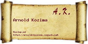 Arnold Kozima névjegykártya